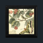 Butterfly and Dragonfly with Red Flowers Jewelry Box<br><div class="desc">Vision Studio created this captivating scene of a butterfly and dragonfly fluttering near a group of red flowers. If you love nature you should get this print for yourself. It would also make an amazing gift for someone special in your life!</div>