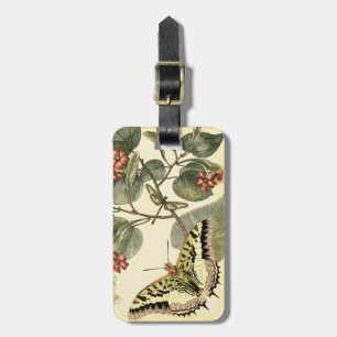Butterfly and Dragonfly with Red Flowers Luggage Tag