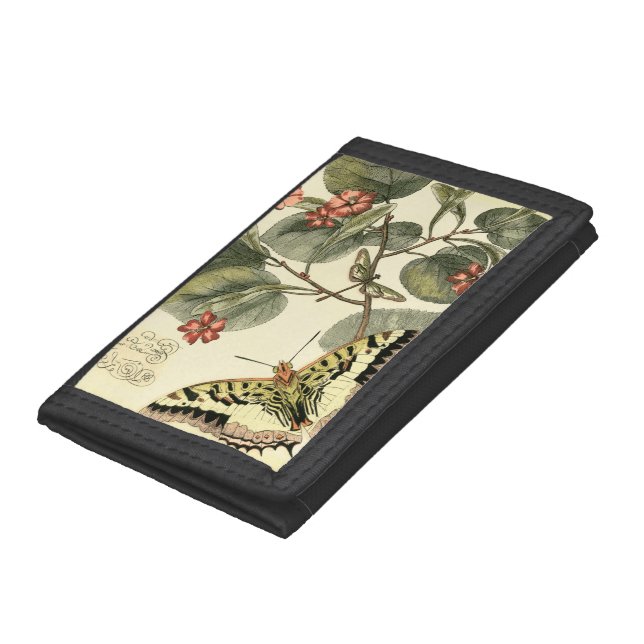 Butterfly and Dragonfly with Red Flowers Tri-fold Wallet (Bottom)