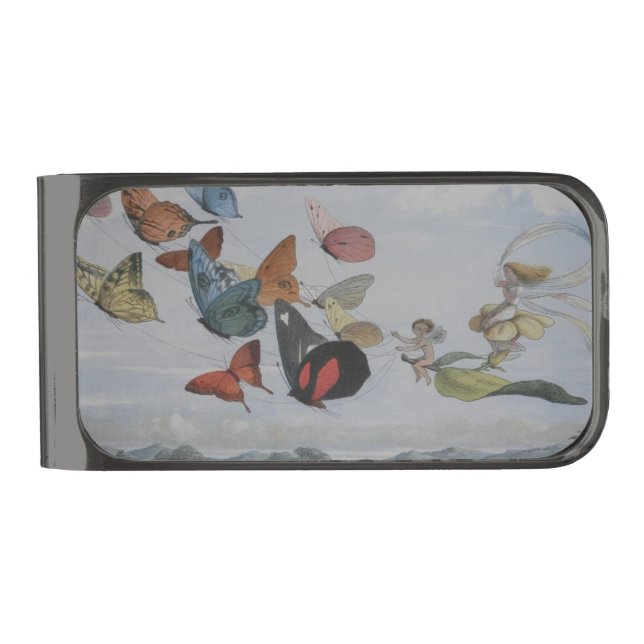 Butterfly and Fairy Queen Butterflies Fairies Gunmetal Finish Money Clip (Front)