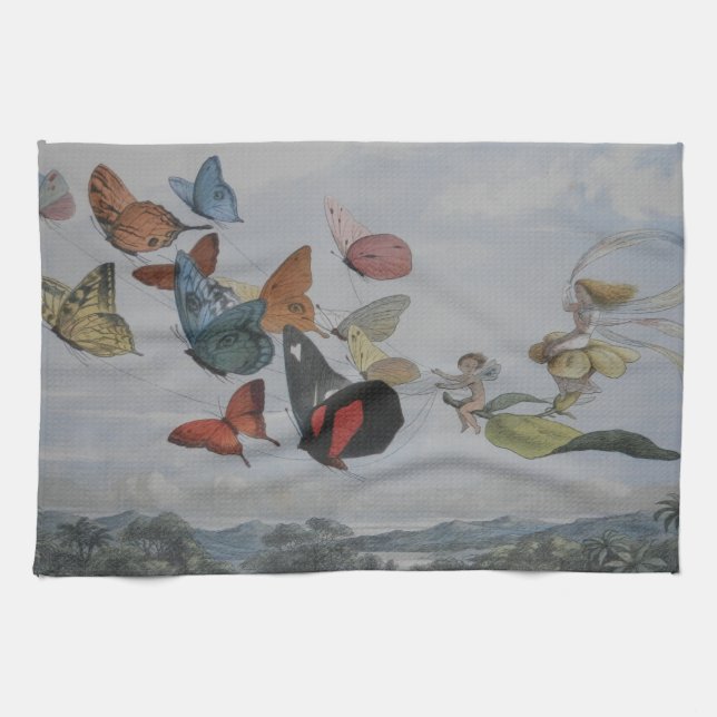Butterfly and Fairy Queen Butterflies Fairies Kitchen Towel (Horizontal)