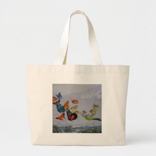 Butterfly and Fairy Queen Butterflies Fairies Large Tote Bag
