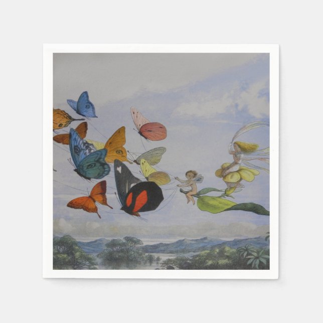 Butterfly and Fairy Queen Butterflies Fairies Napkins (Front)