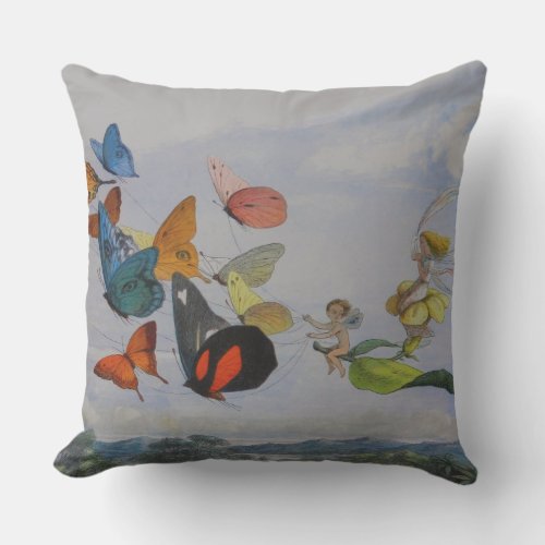 Butterfly and Fairy Queen Butterflies Fairies Outdoor Pillow