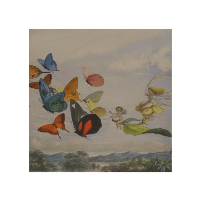 Butterfly and Fairy Queen Butterflies Fairies Wood Wall Art (Front)