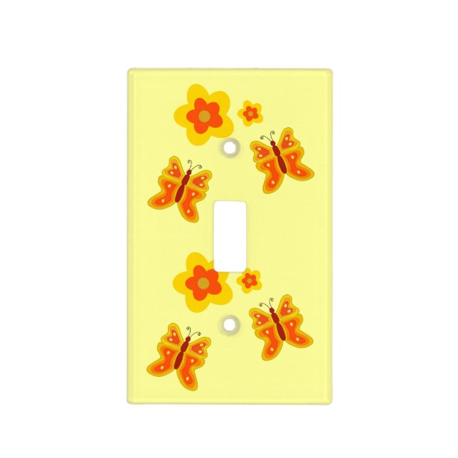 Butterfly and Floral Light Switch Cover (Front)