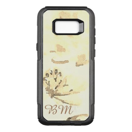Butterfly and Floral Monogrammed Sepia case