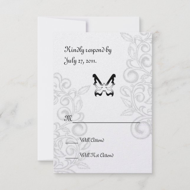 Butterfly and Flourish RSVP Card (Front)