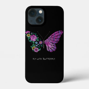 butterfly and flower floral butterflies wings yout iPhone 13 mini case