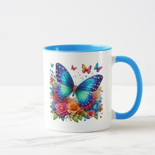 Butterfly and Flower Mug