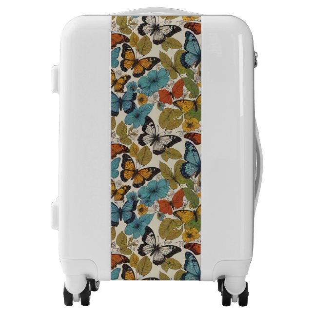 Butterfly and Flower Painting Pattern Luggage (Front)