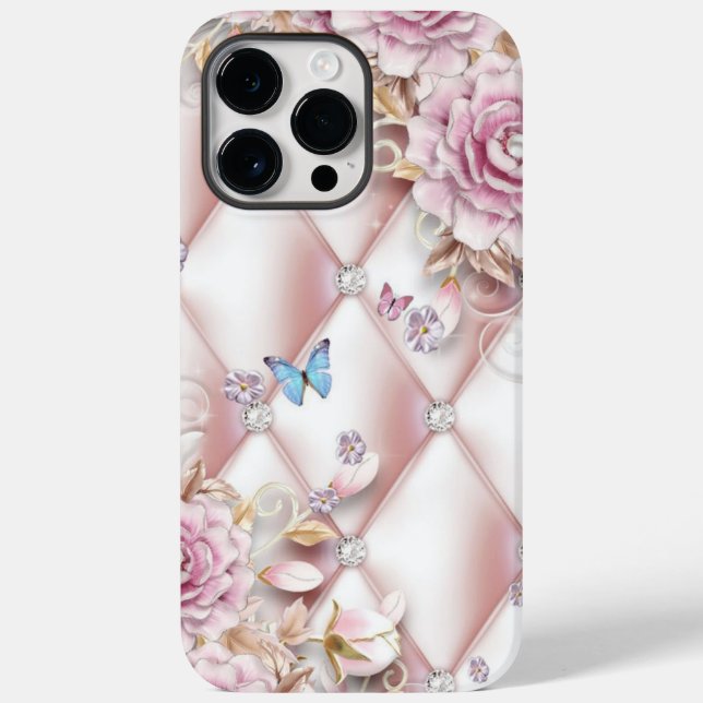 Butterfly and Flowers Case-Mate iPhone Case (Back)
