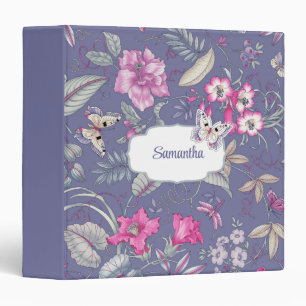 Butterfly and Flowers Custom Name Gift Binder