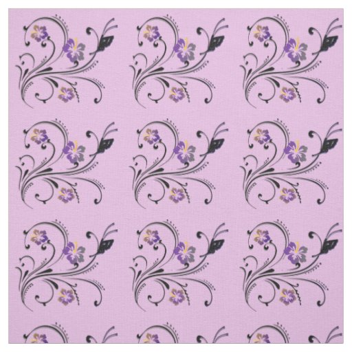 Butterfly And Flowers Fabric