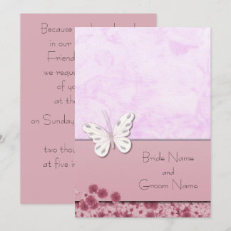 Butterfly And Flowers Invitation
