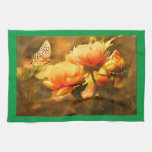 Butterfly And Flowers Kitchen Towel at Zazzle