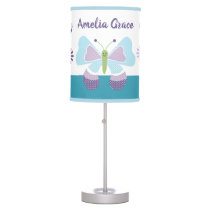 Butterfly and Flowers Meadow Baby Nursery Lamp