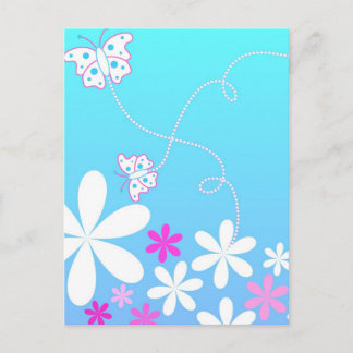 Butterfly and flowers postcard
