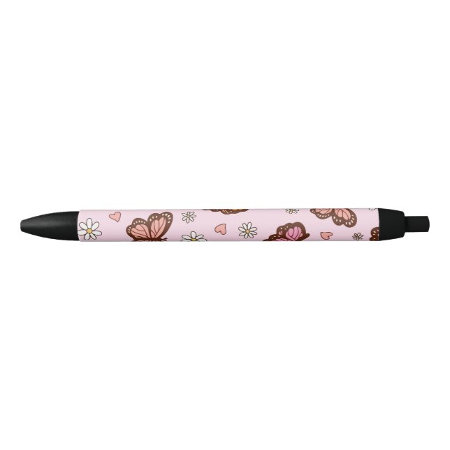 Butterfly and flowers seamless pattern pen (Front)