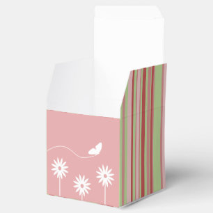 Butterfly and Flowers - Striped Favor Box