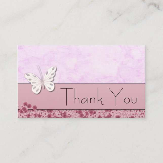 Butterfly and flowers Thank You Business Card (Front)