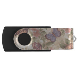 Butterfly And Flowers USB Flash Drive
