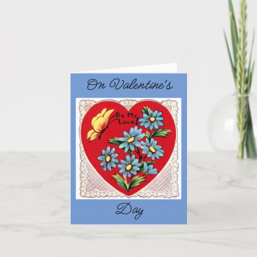 Butterfly And Flowers Valentine Card