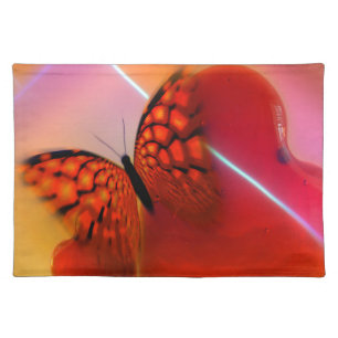 Butterfly and Hearts Cloth Placemat