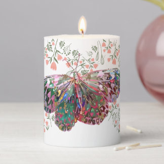Butterfly and Hearts Pillar Candle