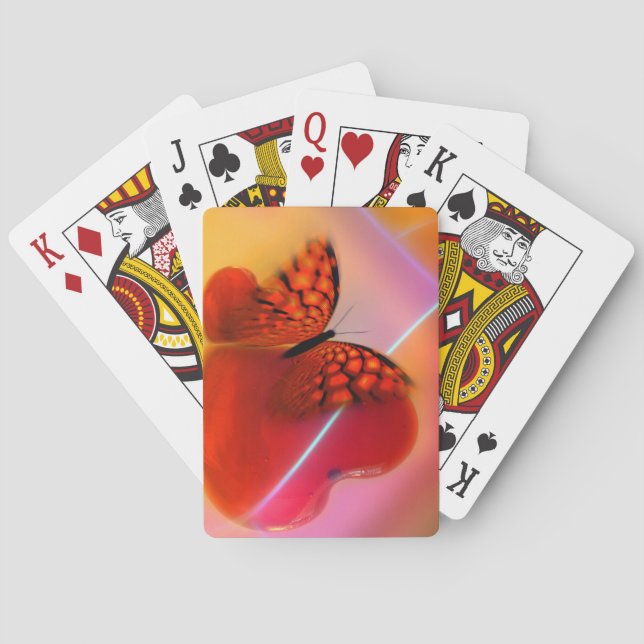 Butterfly and Hearts Poker Cards (Back)