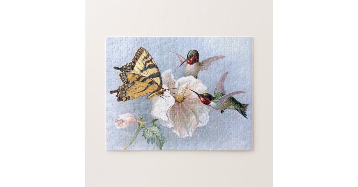 Butterfly and Hummingbirds Jigsaw Puzzle | Zazzle