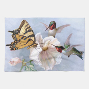 Butterfly and Hummingbirds Kitchen Towel