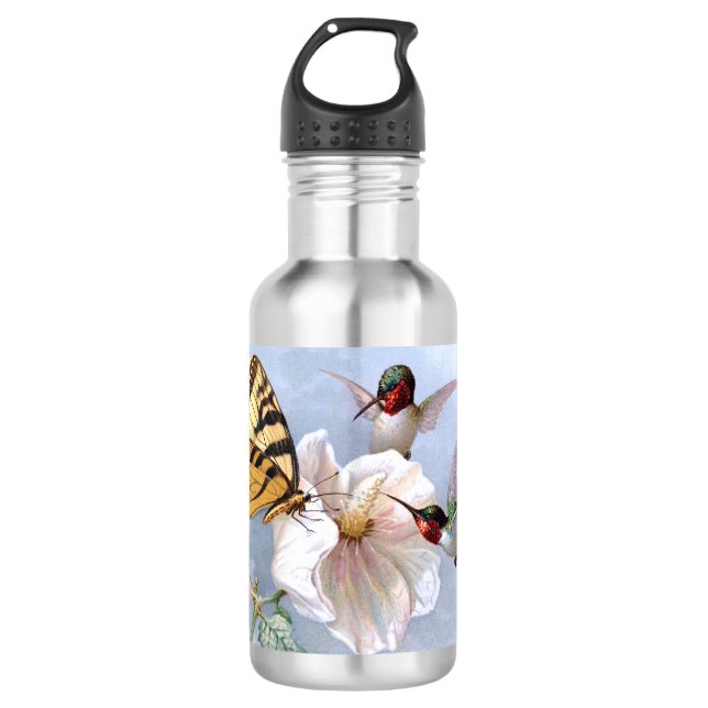 Butterfly and Hummingbirds Water Bottle (Front)