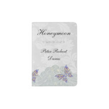 Butterfly and Lace Grooms Custom Passport Holder
