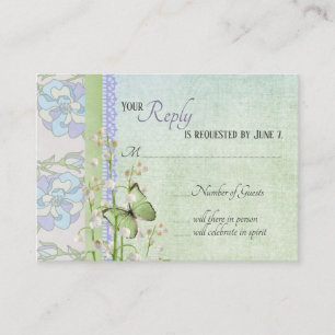 butterfly and lily of the valley RSVP Enclosure Card