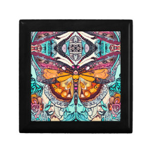 Butterfly and Medallion Batik Pattern in Orange   Gift Box