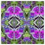 Butterfly and Medallion Batik Pattern in Violet  Fabric