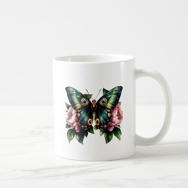 Butterfly and Peonies Coffee Mug (Right)