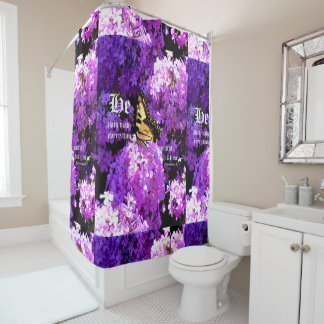 Butterfly and Phlox, Ecclesiastes 3:11 Shower Curtain