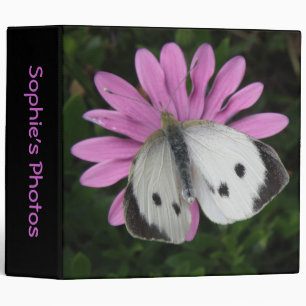 Butterfly and Pink Flower Custom Photo Album Binder
