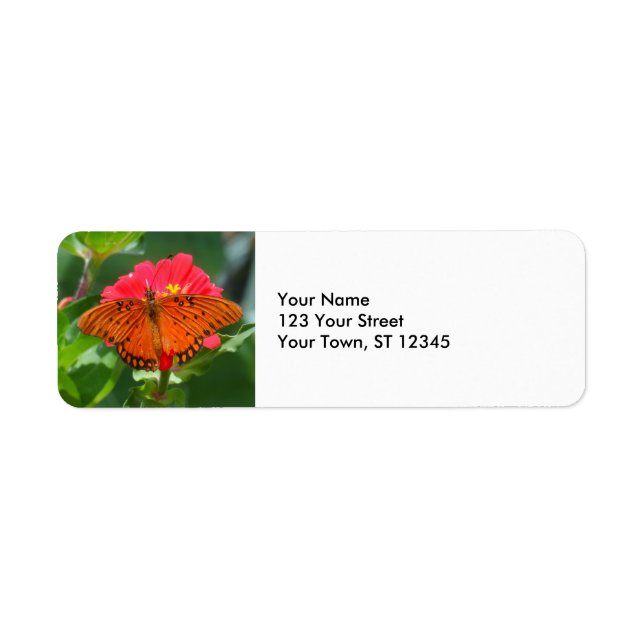 Butterfly and Pink Flower Label (Front)