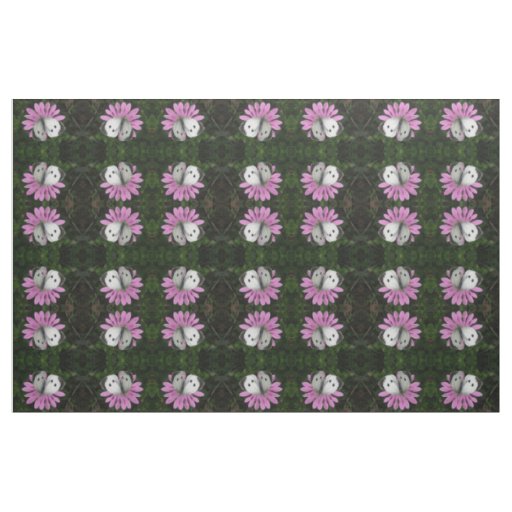 Butterfly and Pink Flower Patterned Animal Fabric