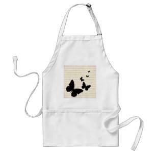 Butterfly and Pink Notes Adult Apron