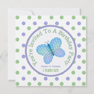 Butterfly And Polka Dot : Party Invitation