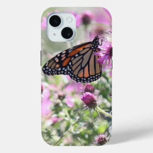 Butterfly and Purple Meadow Flowers iPhone 15 Case