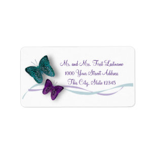 Butterfly and Ribbon Label