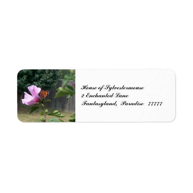 Butterfly and Rose of Sharon Address Labels (Front)