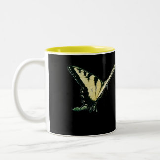Butterfly and Rose Two-Tone Coffee Mug