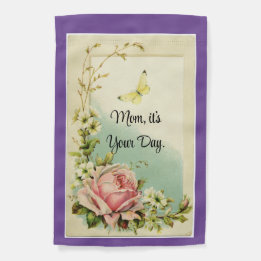 Butterfly And Rose Weatherproof Garden Flag