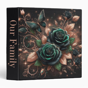 Butterfly and Roses 3 Ring Binder